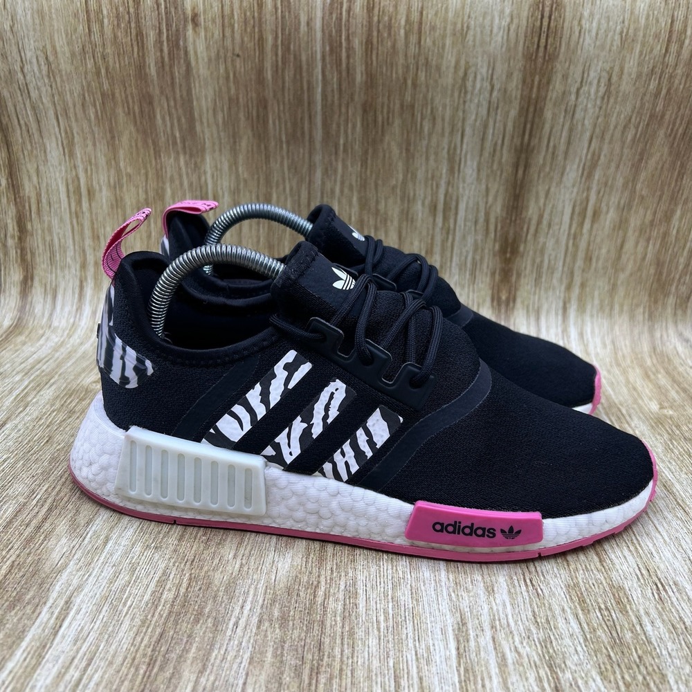 Adidas NMD R1 Women's Size 9 Black Pink Animal Print Athleisure Sneakers GX8107